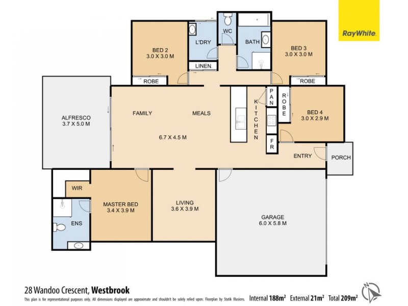 28 Wandoo Crescent, Westbrook QLD 4350 Floorplan