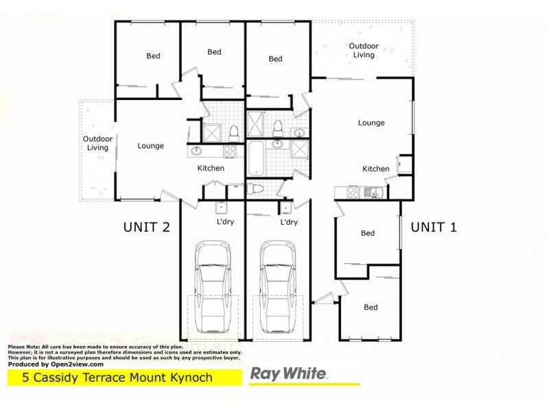 Unit 1 and 2/5 Cassidy Terrace, Mount Kynoch QLD 4350 Floorplan