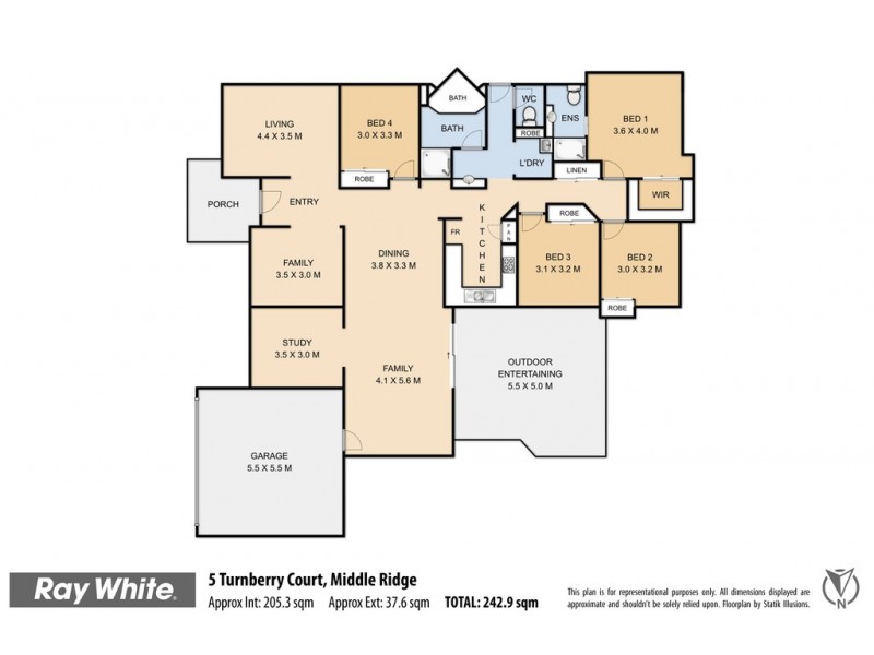 5 Turnberry Court, Middle Ridge QLD 4350 Floorplan