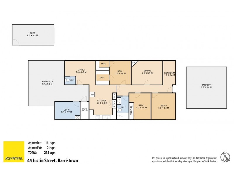 45 Justin Street, Harristown QLD 4350 Floorplan