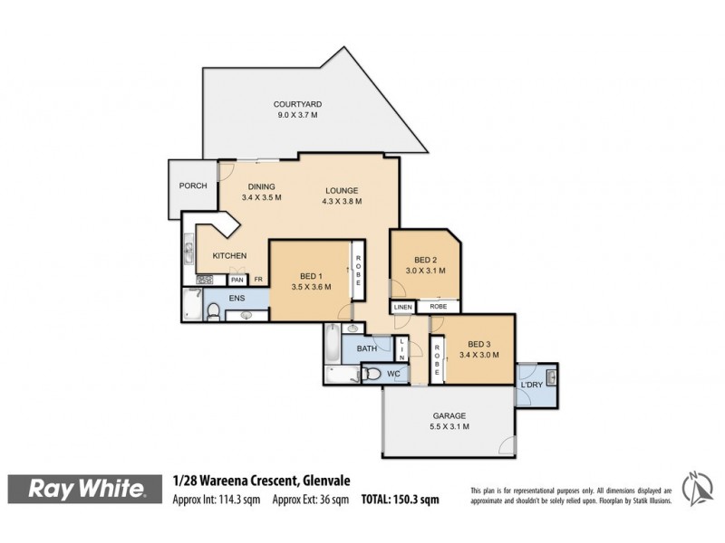 Unit 1/28 Wareena Crescent, Glenvale QLD 4350 Floorplan