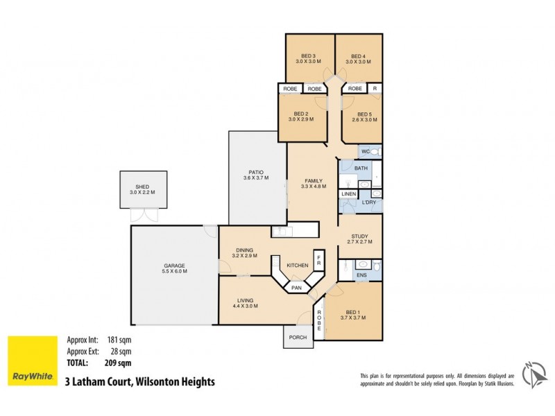 3 Latham Court, Wilsonton Heights QLD 4350 Floorplan