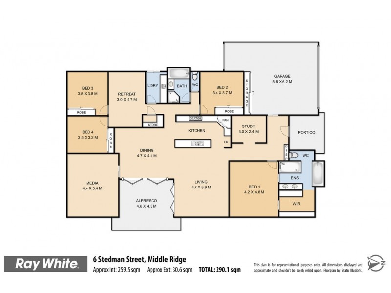 6 Stedman Street, Middle Ridge QLD 4350 Floorplan