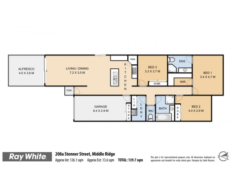 Unit 2/208 Stenner Street, Middle Ridge QLD 4350 Floorplan