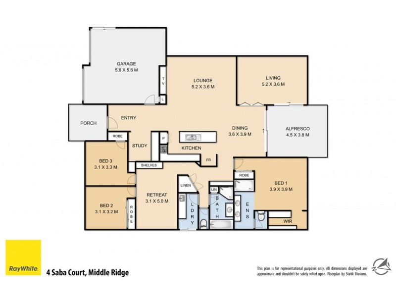 4 Saba Court, Middle Ridge QLD 4350 Floorplan