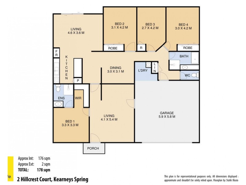 2 Hillcrest Court, Kearneys Spring QLD 4350 Floorplan