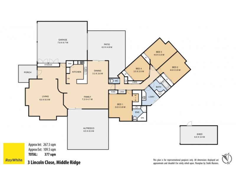 3 Lincoln Close, Middle Ridge QLD 4350 Floorplan