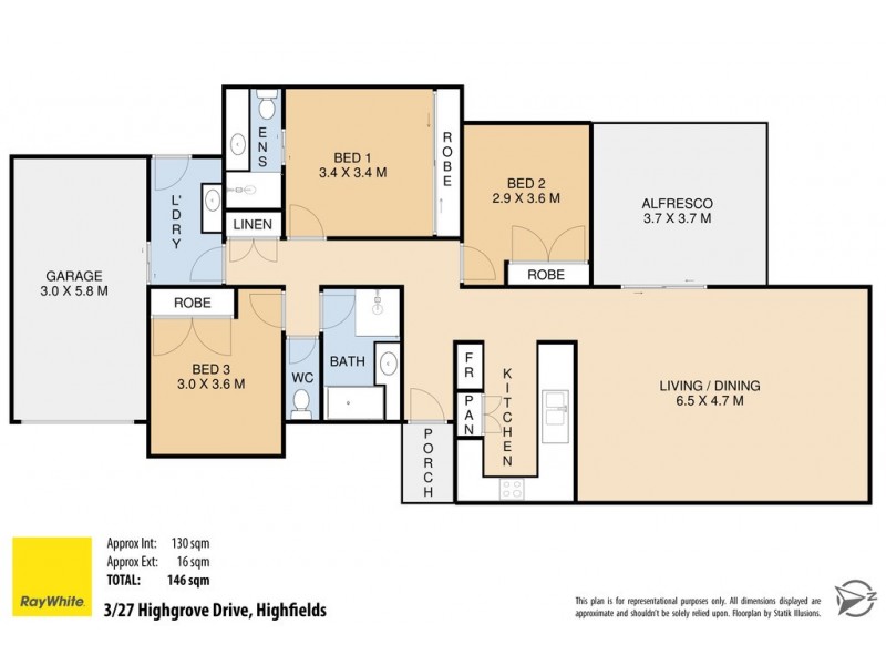 Unit 3/27 Highgrove Drive, Highfields QLD 4352 Floorplan
