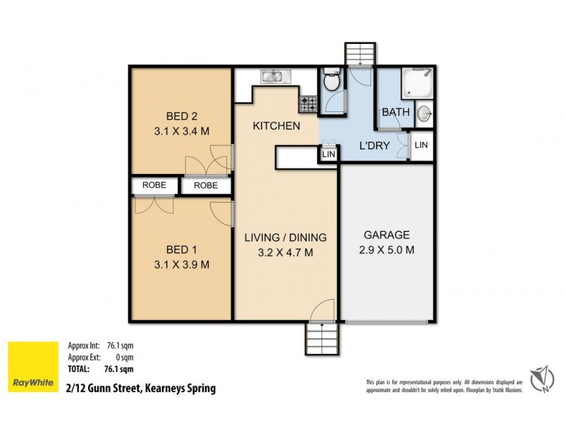 Unit 2/12 Gunn Street, Kearneys Spring QLD 4350 Floorplan