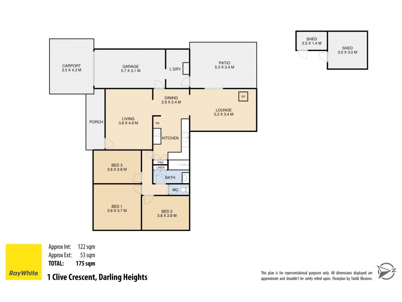 1 Clive Crescent, Darling Heights QLD 4350 Floorplan