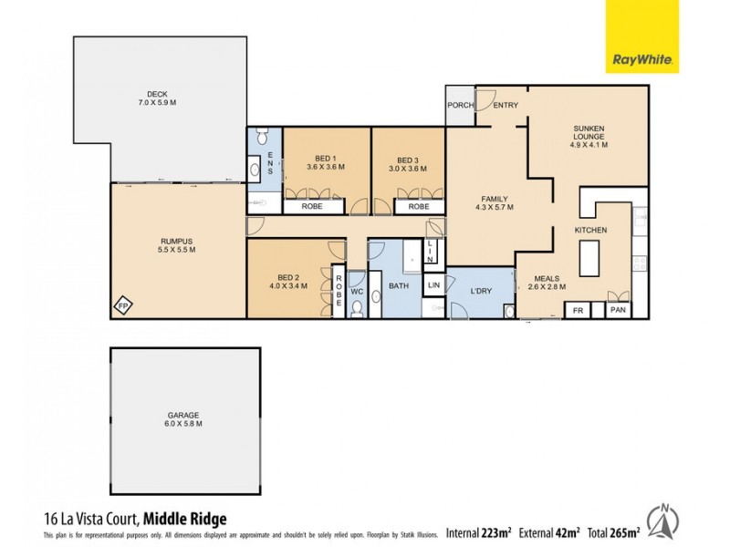 16 La Vista Court, Middle Ridge QLD 4350 Floorplan