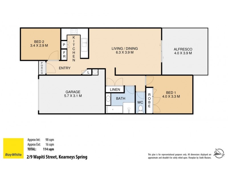Unit 2/9 Wapiti Street, Kearneys Spring QLD 4350 Floorplan