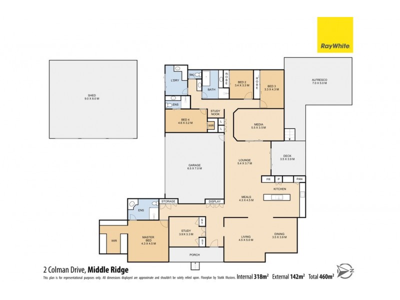2 Colman Drive, Middle Ridge QLD 4350 Floorplan