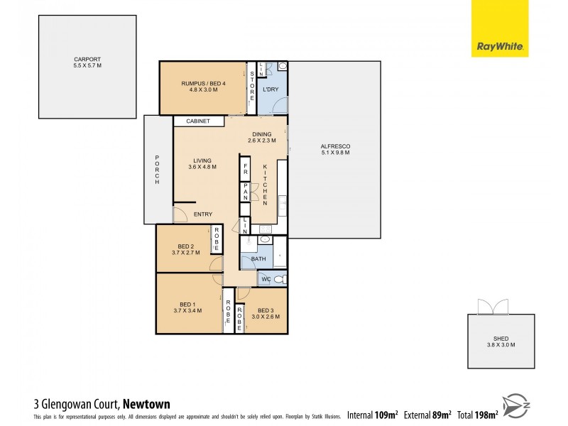 3 Glengowan Court, Newtown QLD 4350 Floorplan