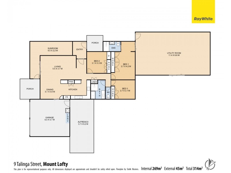 9 Talinga Street, Mount Lofty QLD 4350 Floorplan