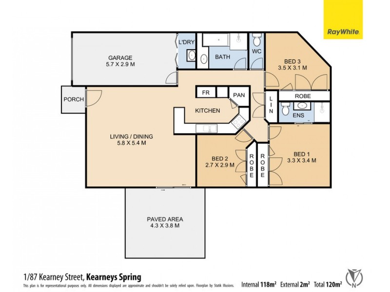 Unit 1/87 Kearney Street, Kearneys Spring QLD 4350 Floorplan