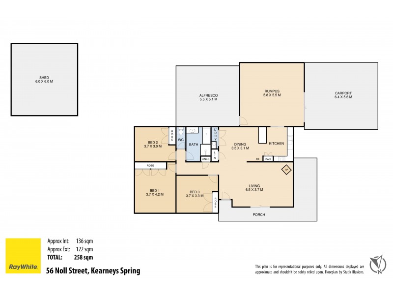 56 Noll Street, Kearneys Spring QLD 4350 Floorplan