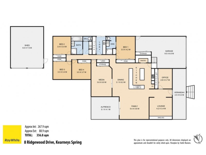 8 Ridgewood Drive, Kearneys Spring QLD 4350 Floorplan