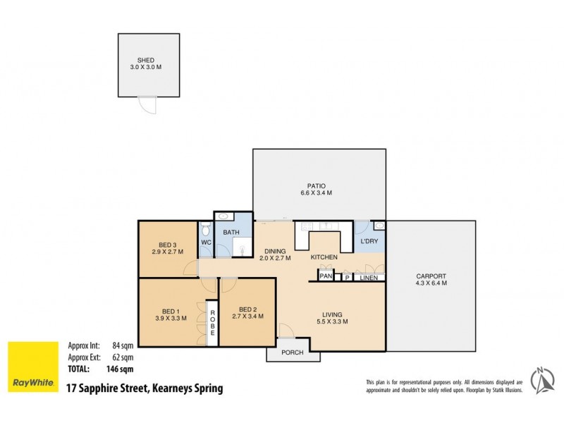 17 Sapphire Court, Kearneys Spring QLD 4350 Floorplan