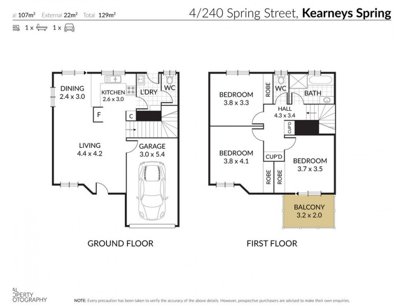 Unit 4/240 Spring Street, Kearneys Spring QLD 4350 Floorplan