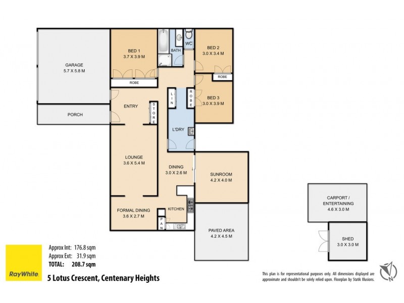 5 Lotus Crescent, Centenary Heights QLD 4350 Floorplan