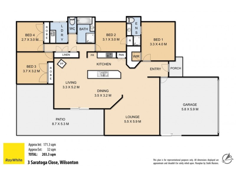 3 Saratoga Close, Wilsonton QLD 4350 Floorplan