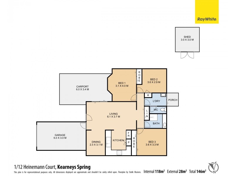 Unit 1/12 Heinemann Court, Kearneys Spring QLD 4350 Floorplan