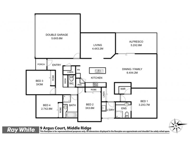 9 Argus Court, Middle Ridge QLD 4350 Floorplan