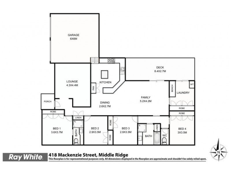 418 Mackenzie Street, Middle Ridge QLD 4350 Floorplan