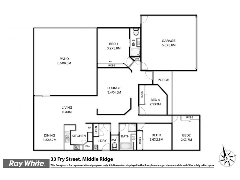 33 Fry Street, Middle Ridge QLD 4350 Floorplan