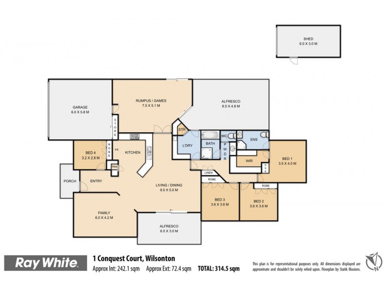 1 Conquest Court, Wilsonton QLD 4350 Floorplan