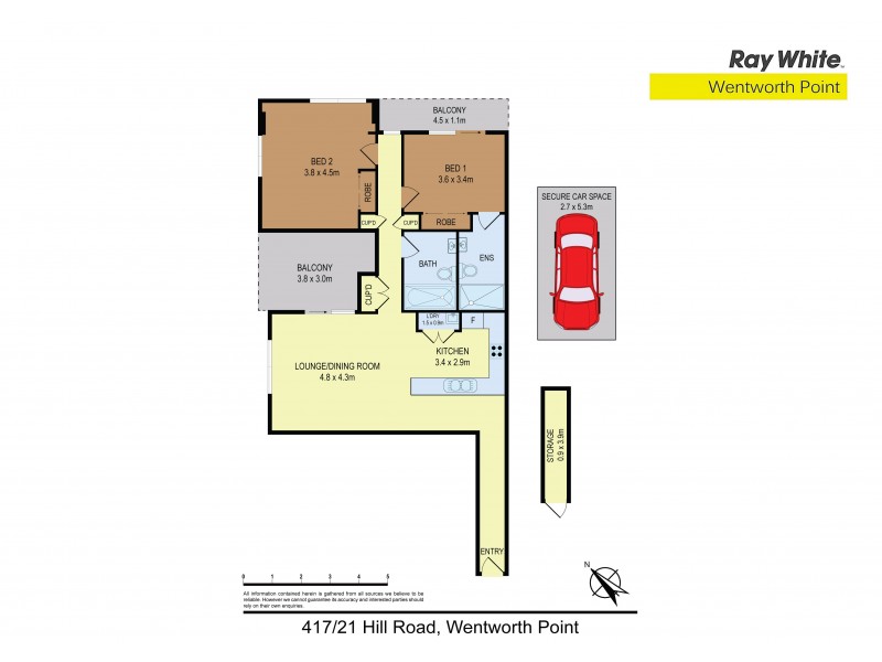 417/21 Hill Road, Wentworth Point NSW 2127 Floorplan