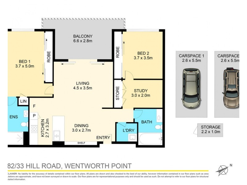 582/33 Hill Road, Wentworth Point NSW 2127 Floorplan