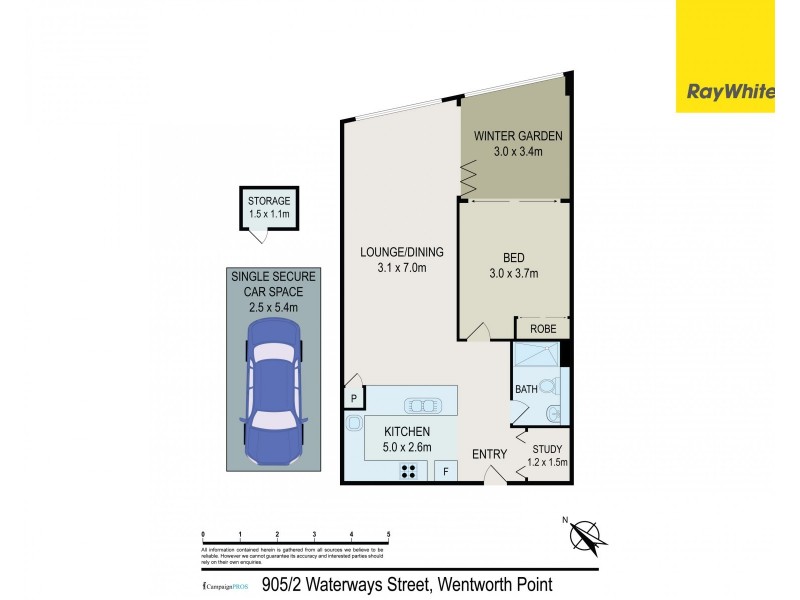 905/2 Waterways Street, Wentworth Point NSW 2127 Floorplan