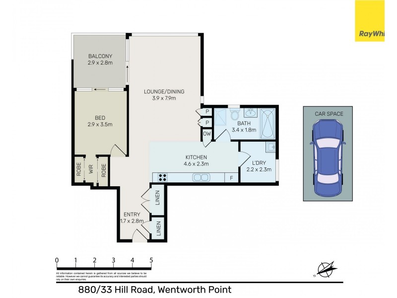 880/33 Hill Road, Wentworth Point NSW 2127 Floorplan