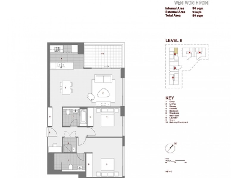 602/9 Baywater Drive, Wentworth Point NSW 2127 Floorplan