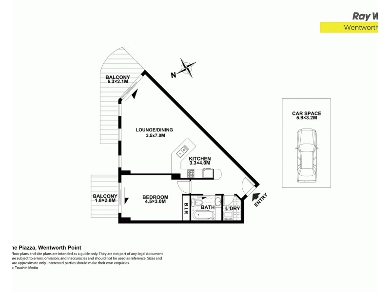212/1 The Piazza, Wentworth Point NSW 2127 Floorplan