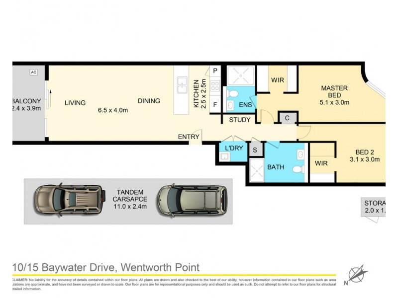 710/15 Baywater Drive, Wentworth Point NSW 2127 Floorplan