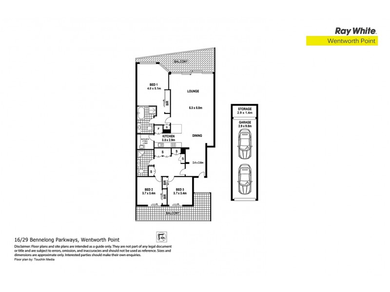 16/29 Bennelong Parkway, Wentworth Point NSW 2127 Floorplan