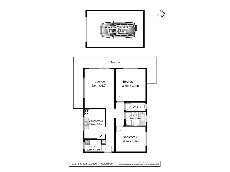 1/43 Brighton Avenue, Croydon Park NSW 2133 Floorplan