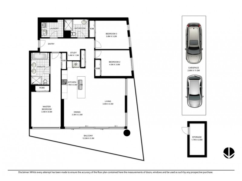 2201/7 Railway Street, Chatswood NSW 2067 Floorplan