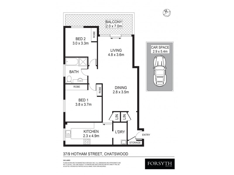 37/9 Hotham Street, Chatswood NSW 2067 Floorplan