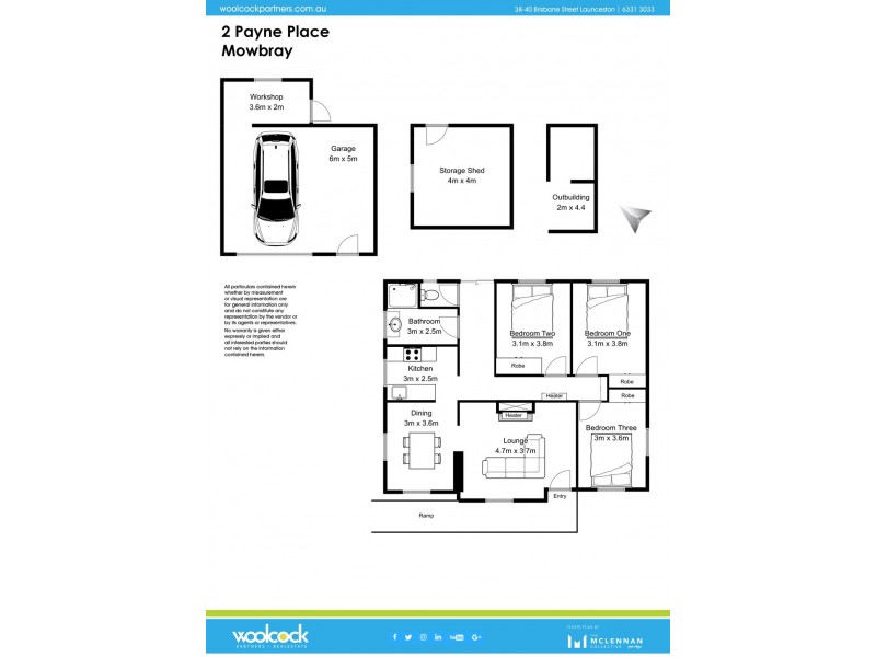 2 Payne Place, Mowbray TAS 7248 Floorplan