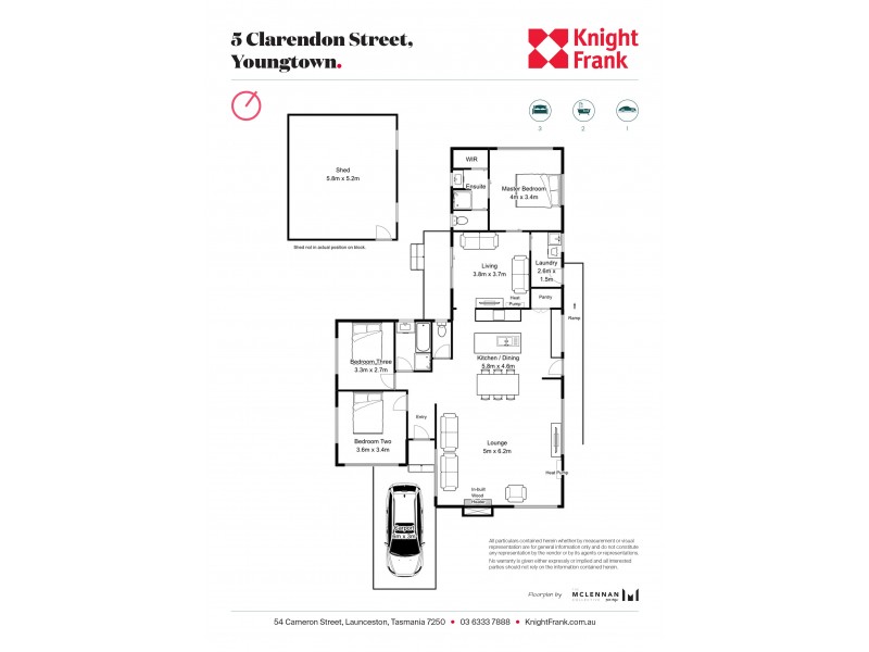 5 Clarendon Street, Youngtown TAS 7249 Floorplan