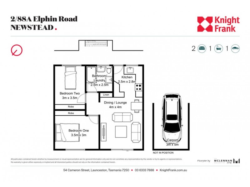 2/88a Elphin Road, Newstead TAS 7250 Floorplan