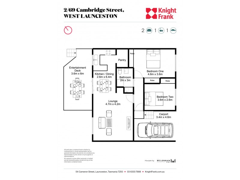 2/69 Cambridge Street, West Launceston TAS 7250 Floorplan