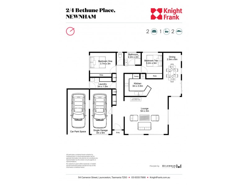 2/4 Bethune Place, Newnham TAS 7248 Floorplan