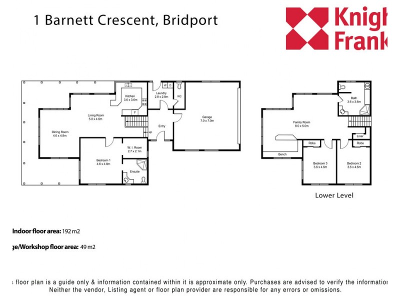1 Barnett Crescent, Bridport TAS 7262 Floorplan