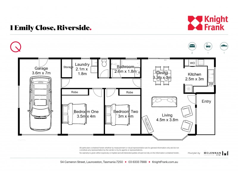 1 Emily Close, Riverside TAS 7250 Floorplan