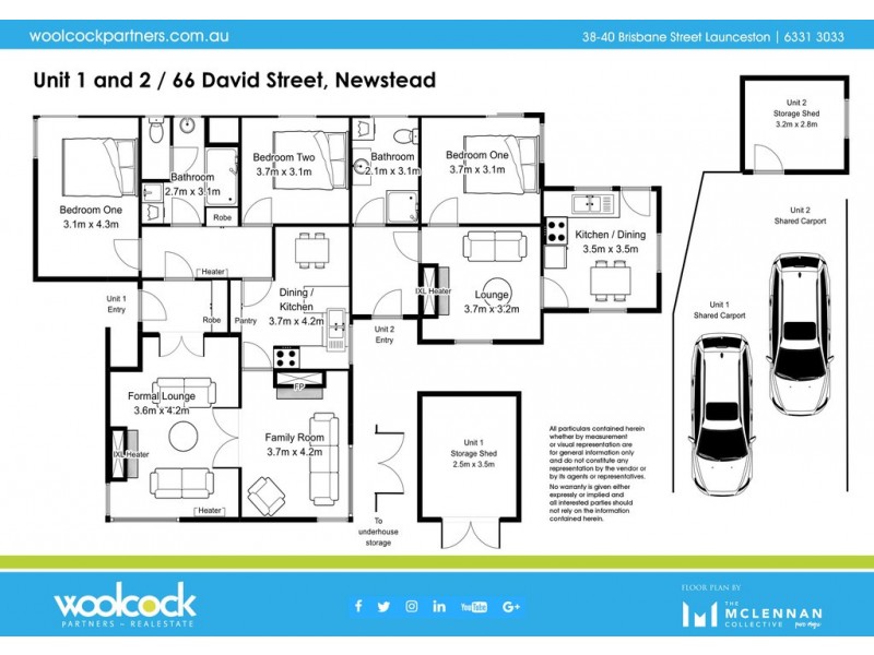 1 and 2/66 David Street, Newstead TAS 7250 Floorplan